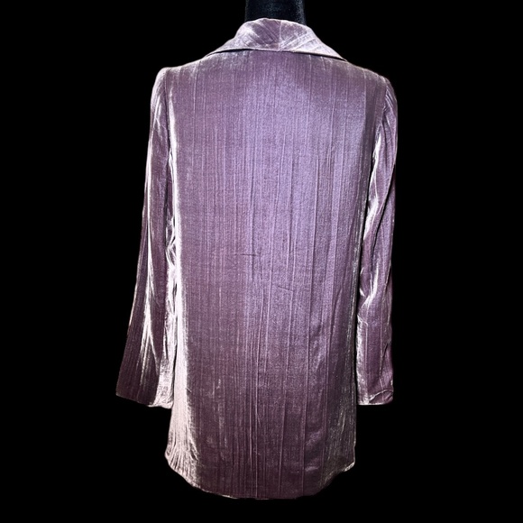 Gryphon - Grape Purple Velvet Relaxed Fit Silk Blazer - Size M - Picture 3 of 6